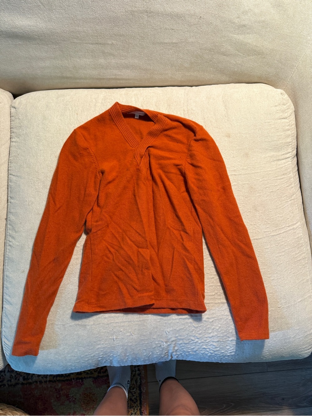 V-Neck Orange Sweater